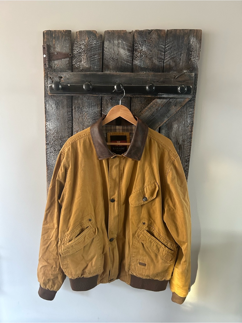 Men's Kakadu Brown Collar Mustard Yellow Work Inspired Bomber Jacket